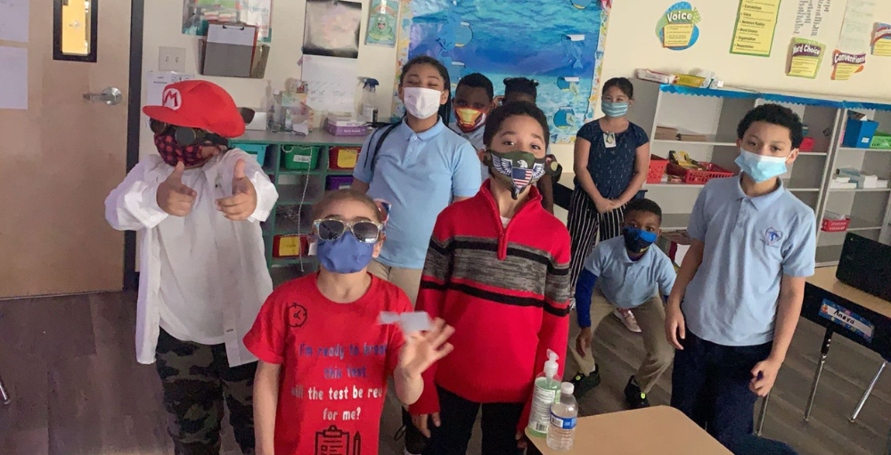 Utica Academy of Science elementary school Atoms in Ms. Muhic’s 3rd grade class show how hard they have prepared for their upcoming ELA test by dressing for success!