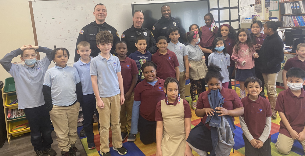 Utica Academy of Science elementary school welcomed guest speakers from the City of Utica Police Department who spoke about their police officer duties, community involvement and department structure.