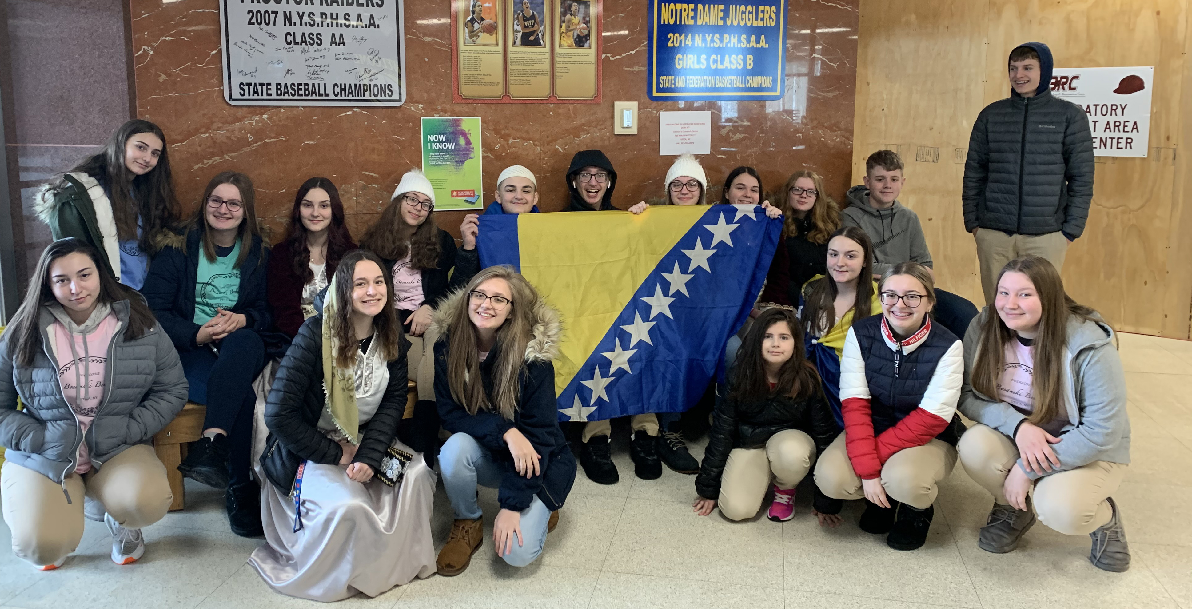 Bosnian Utica Academy of Science Students Attend Flag Raising Ceremony