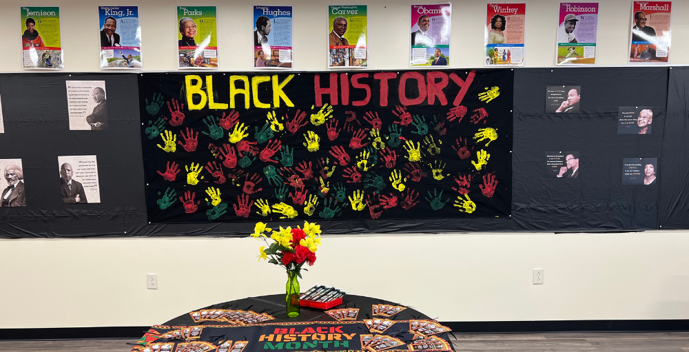  Utica Academy of Science Junior-Senior High School created an interactive exhibit for students to learn about influential African American citizens in honor of Black History Month.