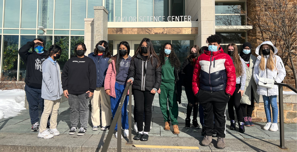 Utica Academy of Science junior-senior high school ENL students learned how Hamilton College prepares its students to ‘know thyself’ and how to live a life of meaning, purpose and active citizenship during their college visit.