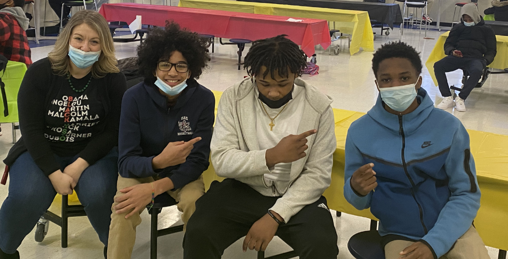 Utica Academy of Science junior-senior high school hosted a Black History Month celebration complete with artwork, music, soul food, poetry, and a guest speaker.