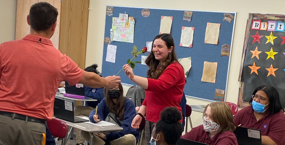 Utica Academy of Science junior-senior high school celebrated International Women’s Day by honoring each female teacher, faculty and staff member with a rose.
