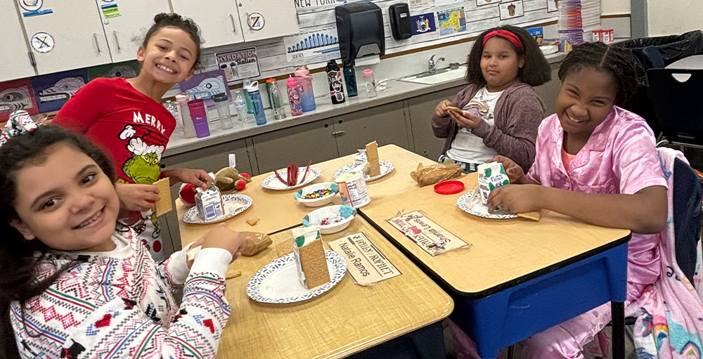 Utica Academy of Science Elementary Scholars work on Creativity Skills with Gingerbread Houses
